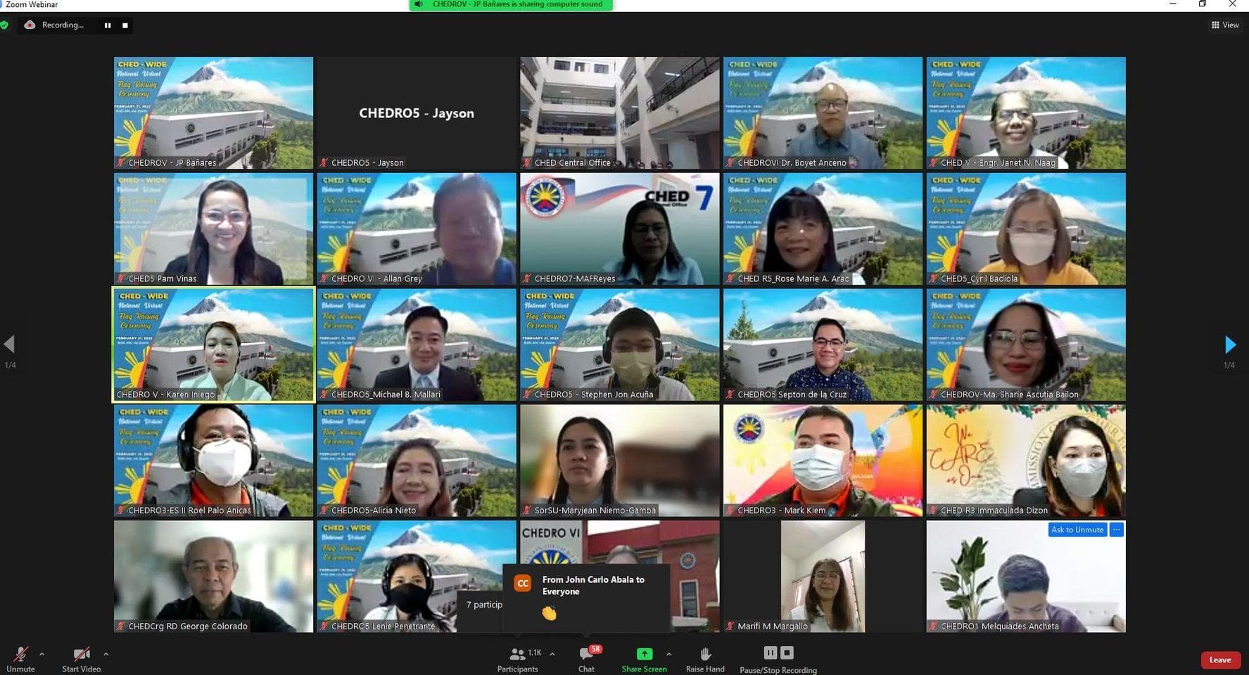 CHED5 Hosted CHED-wide Hybrid National Flag Raising Ceremony